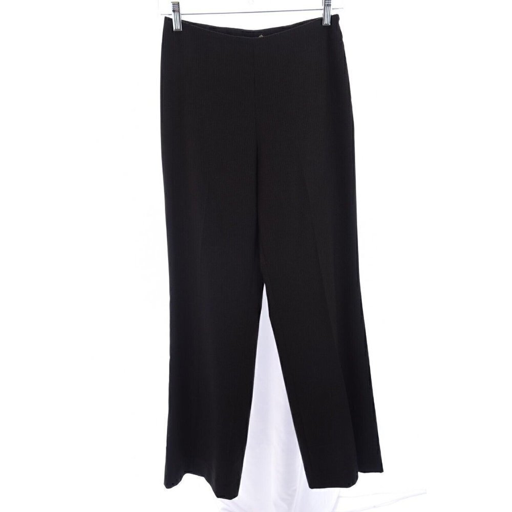 600 West Womens High Rise Wide Leg Dress Pants Career Pinstripe Brown Sz 6